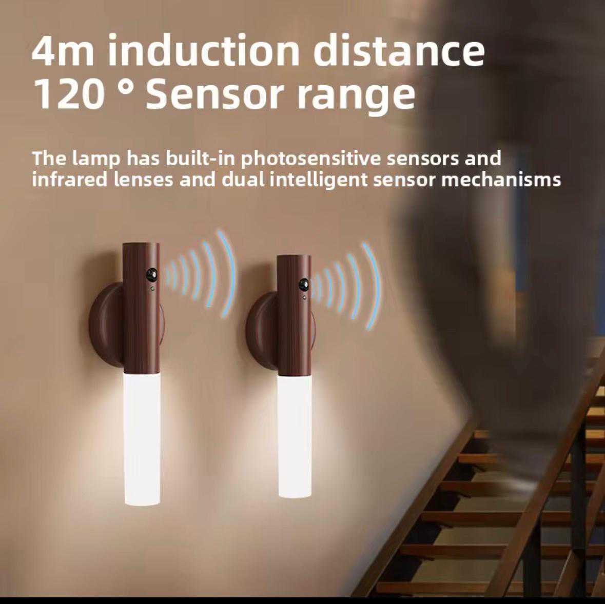 LED Smart Motion Night Light (Wood Finish) (Pack of 8)