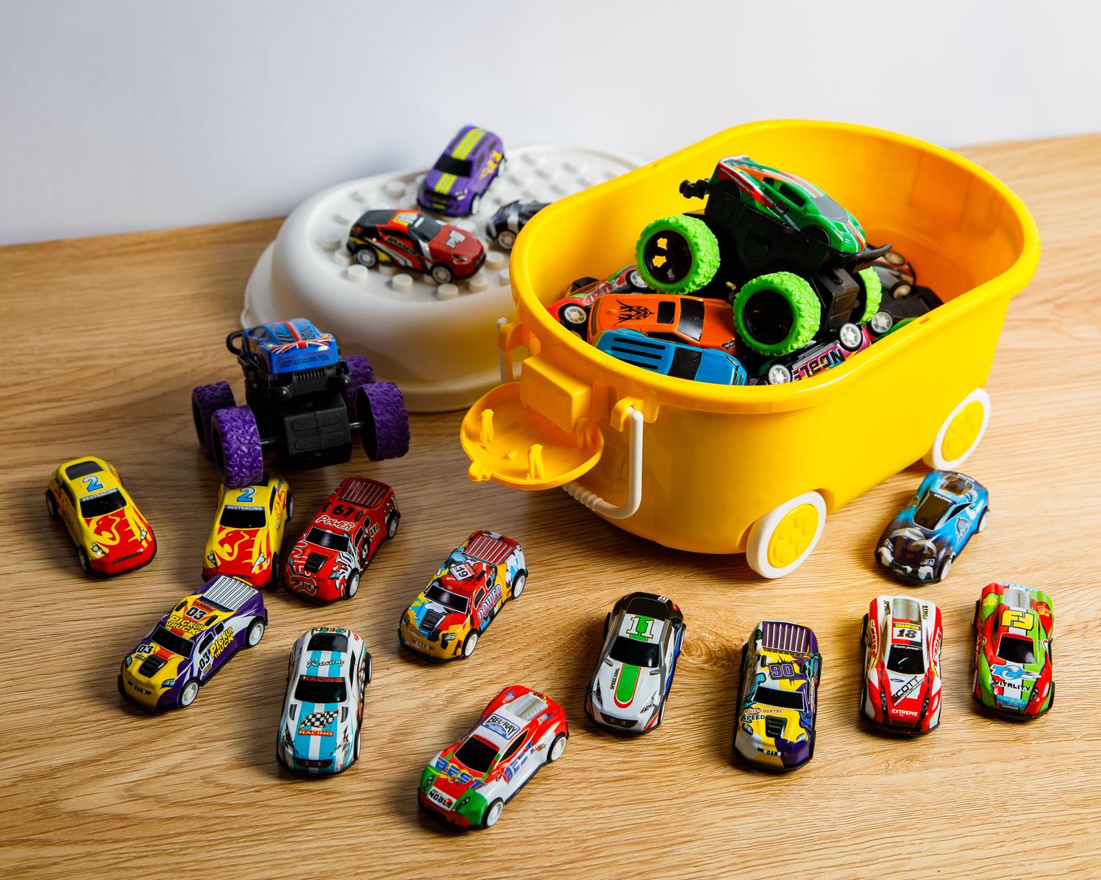 52-Piece Kids Toy Car Set Yellow Bbox
