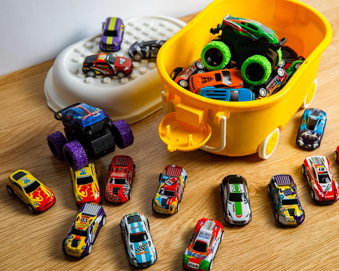 52-Piece Kids Toy Car Set Yellow Bbox